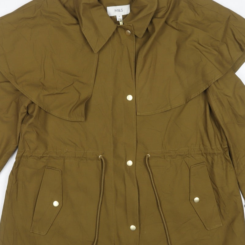 Marks and Spencer Women Brown M Parka Jacket Detachable Collar