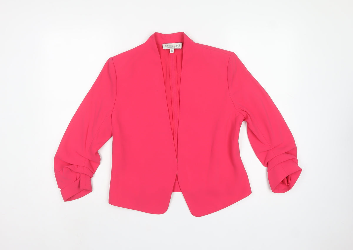 Rachel Zoe Women Pink S Open Front Tailored Blazer Jacket
