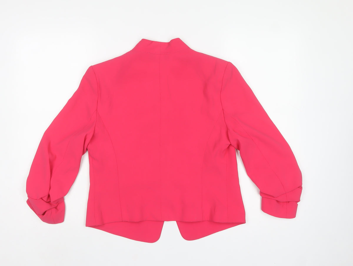 Rachel Zoe Women Pink S Open Front Tailored Blazer Jacket