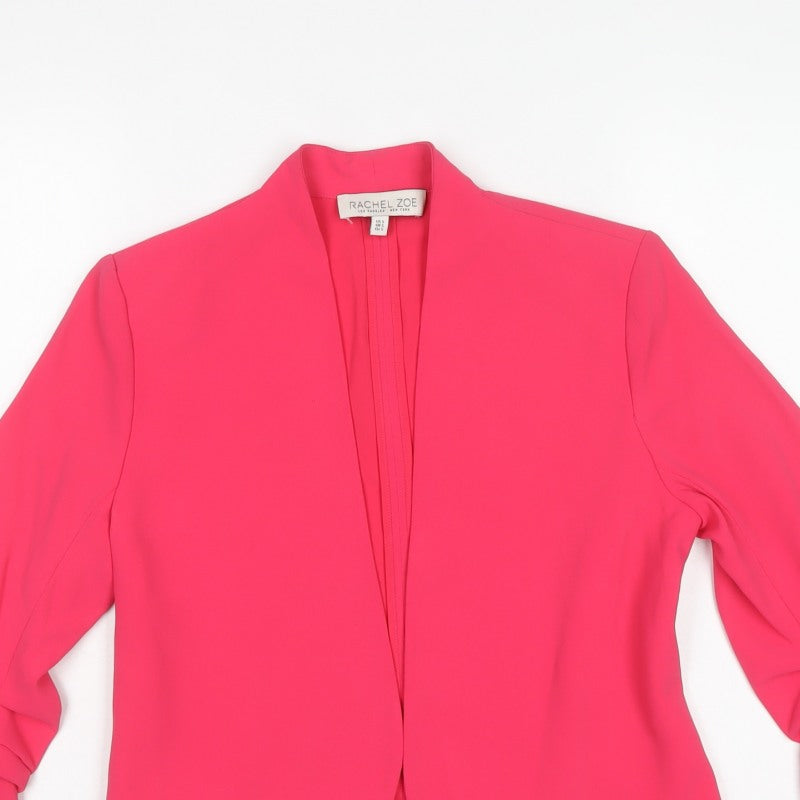 Rachel Zoe Women Pink S Open Front Tailored Blazer Jacket