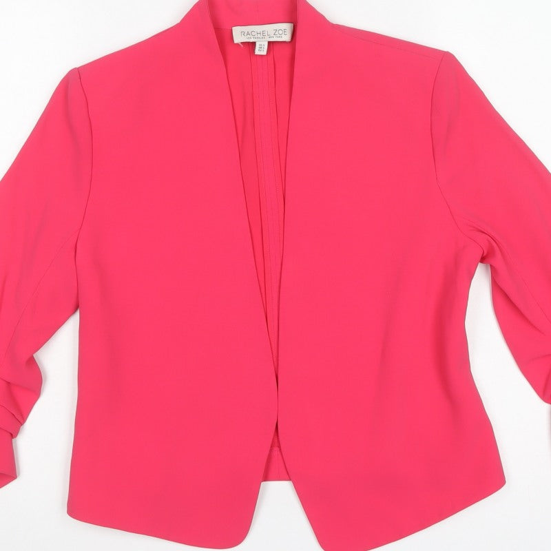 Rachel Zoe Women Pink S Open Front Tailored Blazer Jacket
