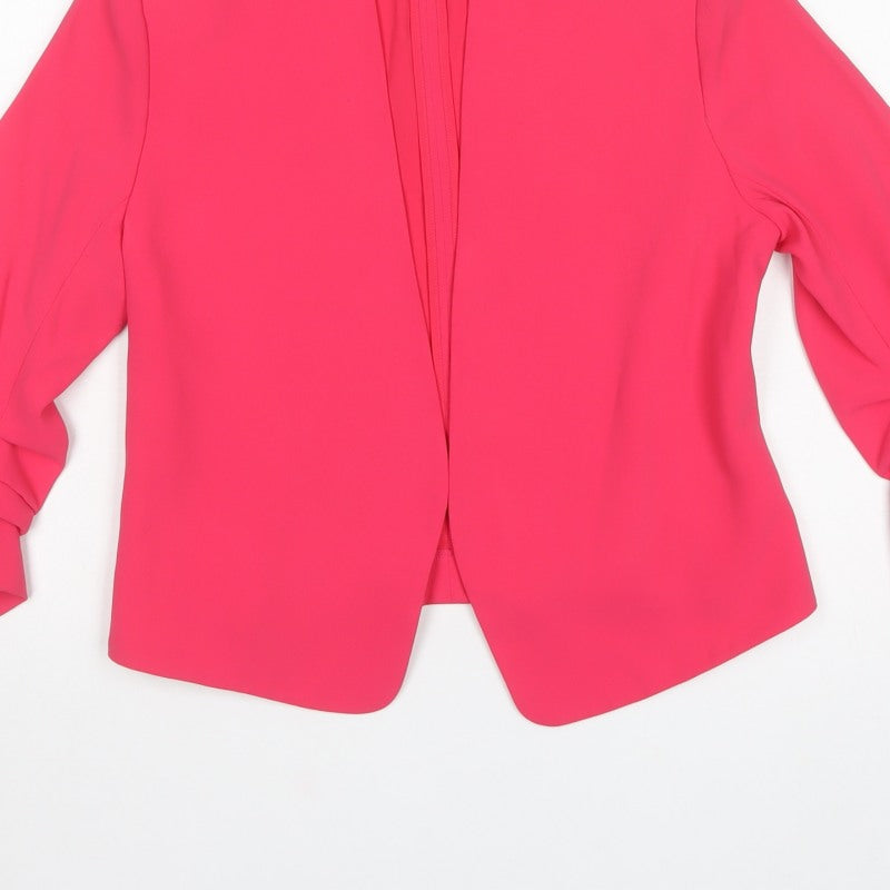 Rachel Zoe Women Pink S Open Front Tailored Blazer Jacket