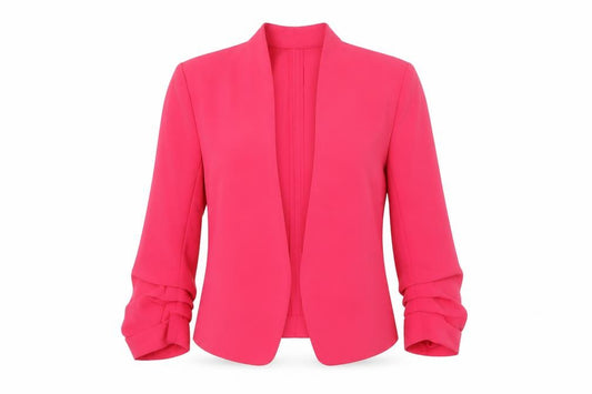 Rachel Zoe Women Pink S Open Front Tailored Blazer Jacket