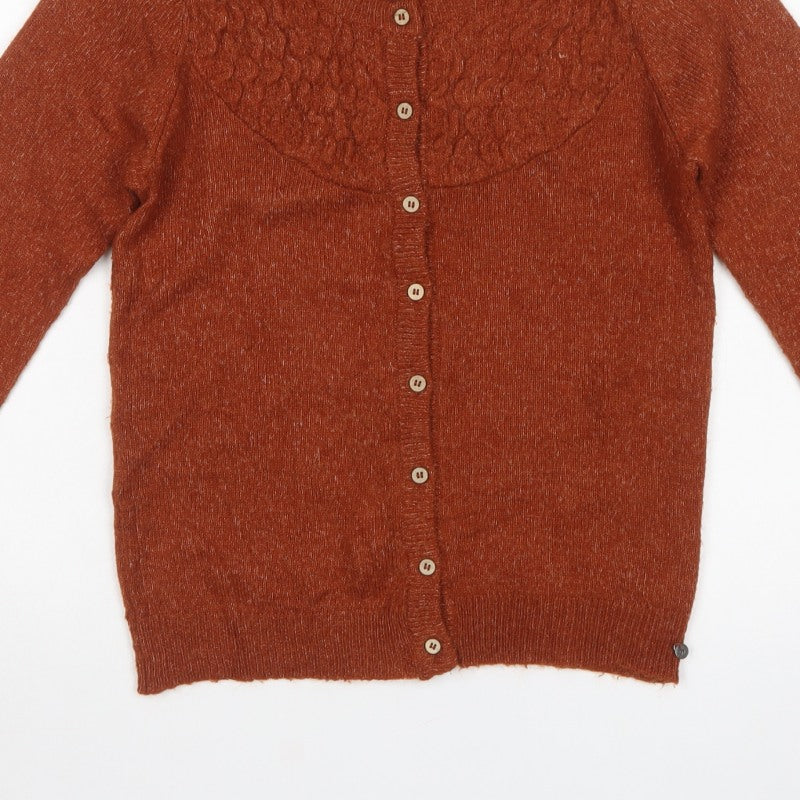 Brakeburn Women's Brown Size 8 Cable Knit Button Cardigan