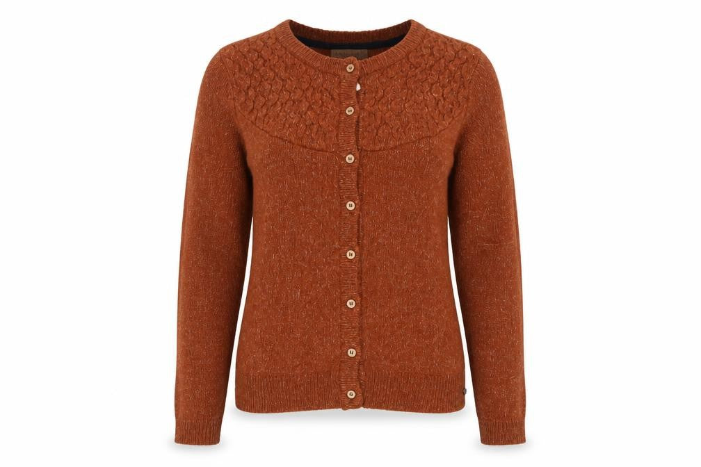 Brakeburn Women's Brown Size 8 Cable Knit Button Cardigan
