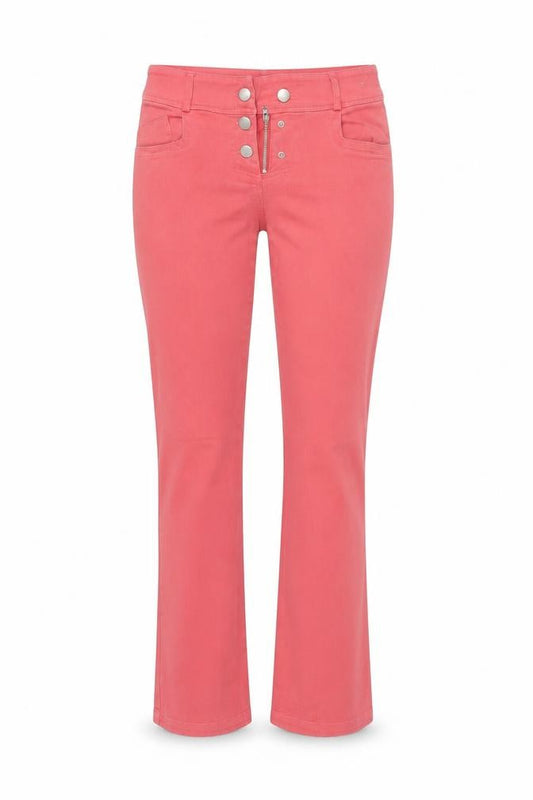 Moto Women Pink Size 10 Slim Straight Stretch Jeans Button Detail