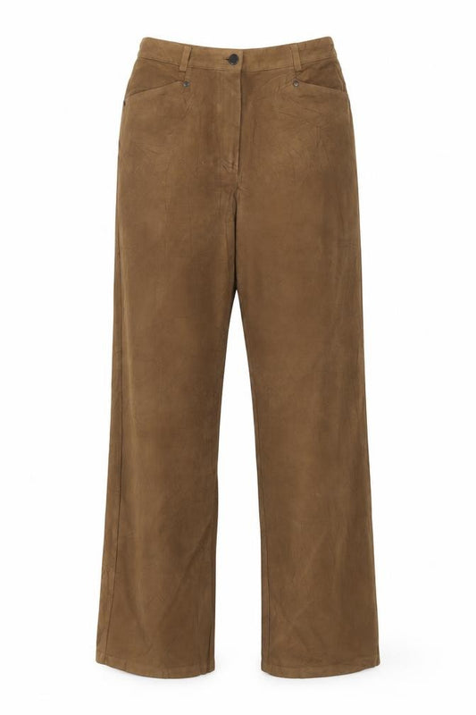 Viyella Women’s Brown UK 12 Straight Leg Cotton Stretch Trousers