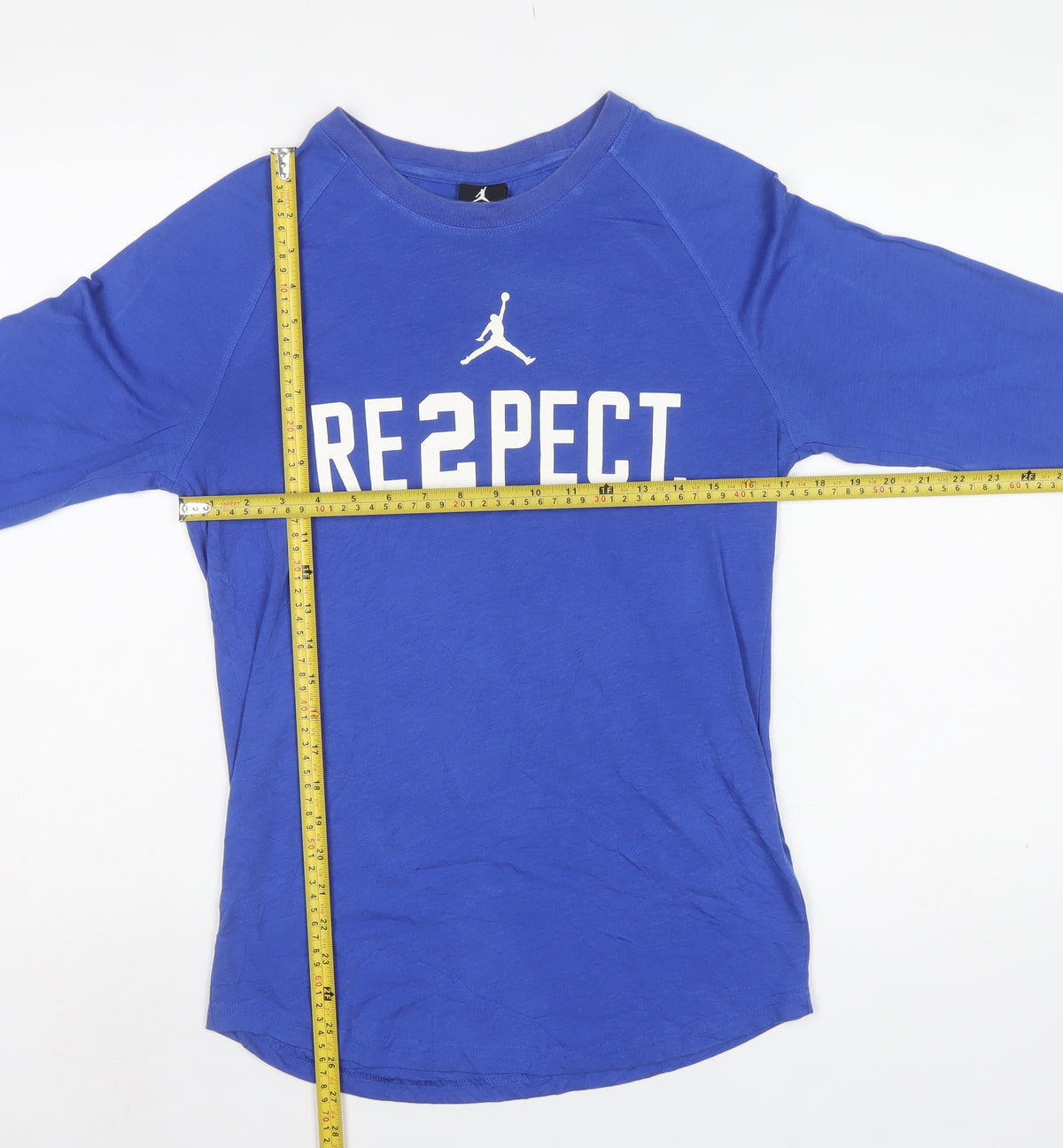 Nike Jordan Women's Blue UK 12 Basic Dri-FIT RE2PECT 3/4 Sleeve Tee
