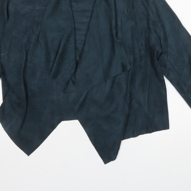 Max Women’s Blue Size 14 Open Front Faux Suede Style Jacket