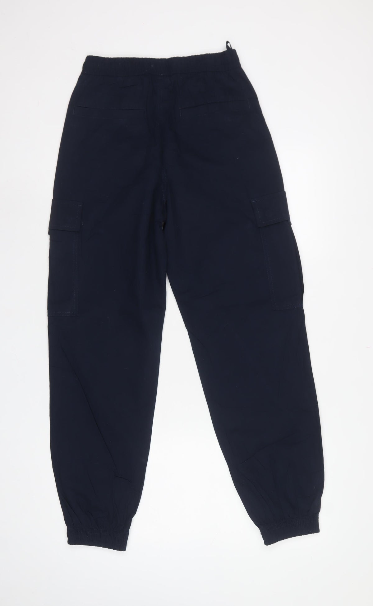 M&S Mens Navy Blue XS Cargo Jogger Trousers Drawstring Cuffed