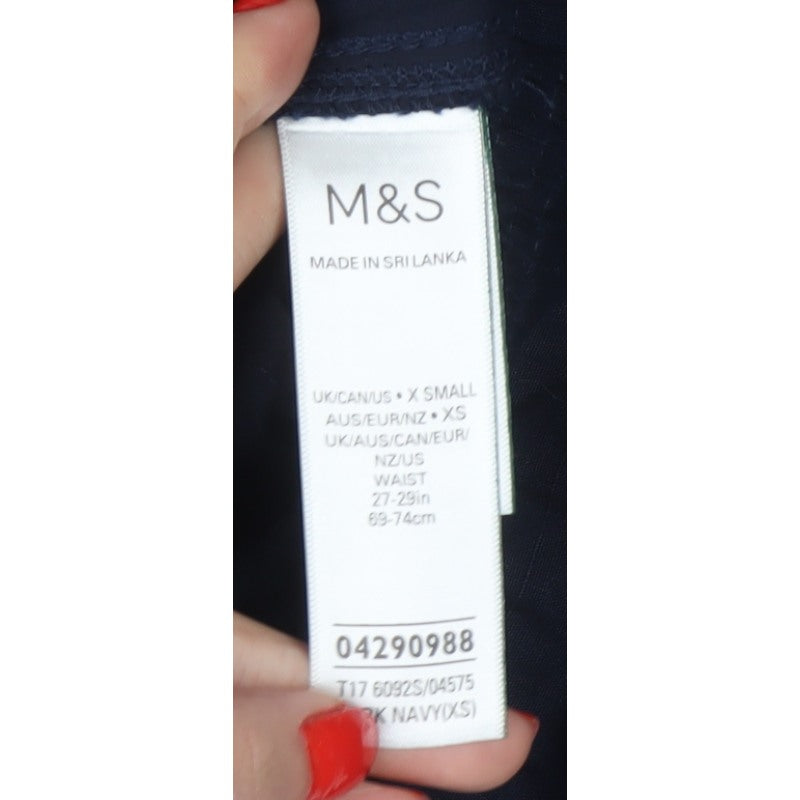 M&S Mens Navy Blue XS Cargo Jogger Trousers Drawstring Cuffed