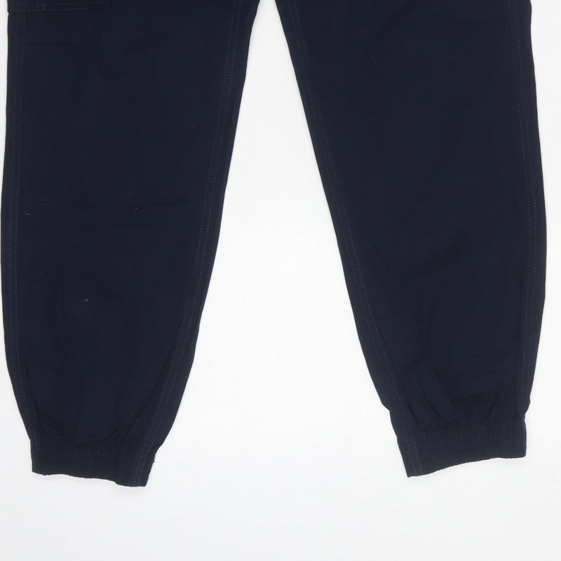 M&S Mens Navy Blue XS Cargo Jogger Trousers Drawstring Cuffed