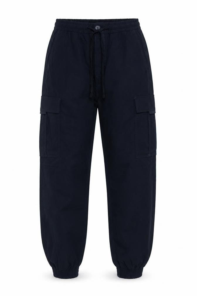 M&S Mens Navy Blue XS Cargo Jogger Trousers Drawstring Cuffed