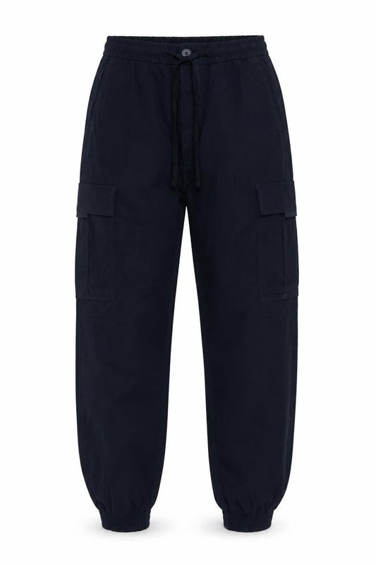 M&S Mens Navy Blue XS Cargo Jogger Trousers Drawstring Cuffed