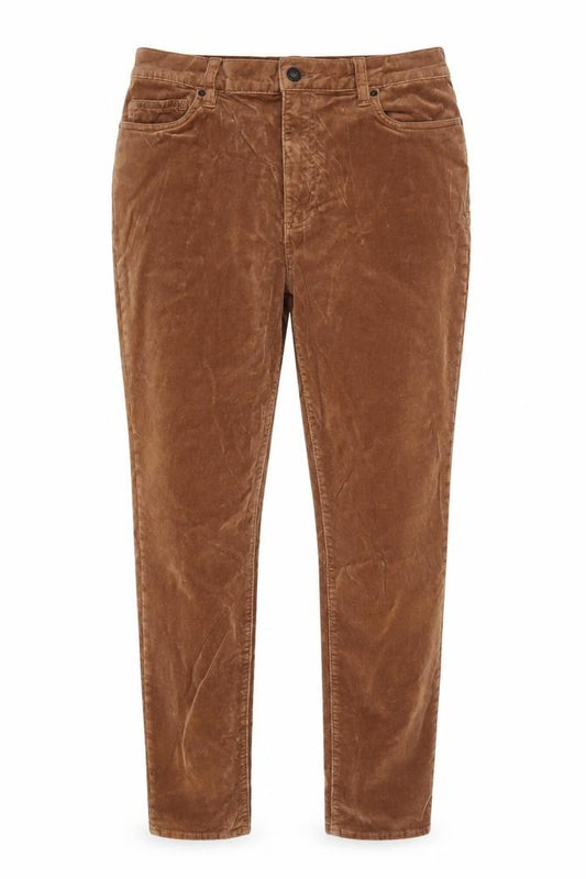 Lands' End Women’s Brown Velvet Straight Leg Trousers UK 14