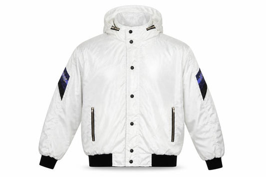 Kappa Men's White XL Vintage Hooded Windbreaker Jacket