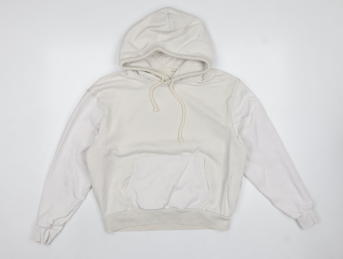 Levi's Women White XS Pullover Hoodie Drawstring Kangaroo Pocket Cotton