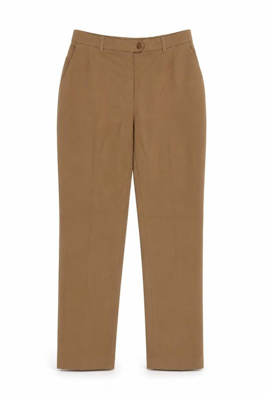 Marks & Spencer Women Brown UK 12 Short Straight Leg Tailored Trousers