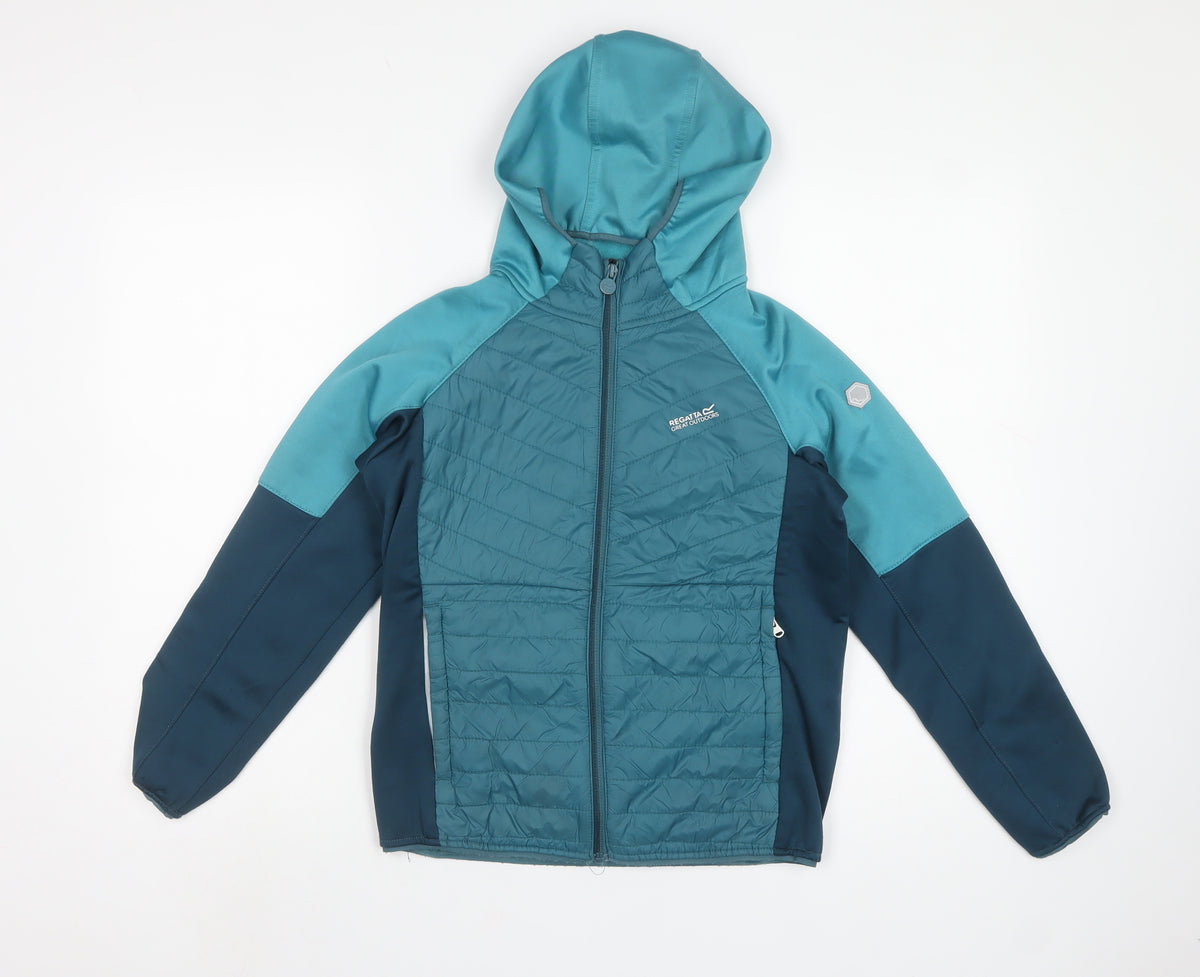 Regatta Boys Blue 11-12 Years Hooded Puffer Softshell Jacket