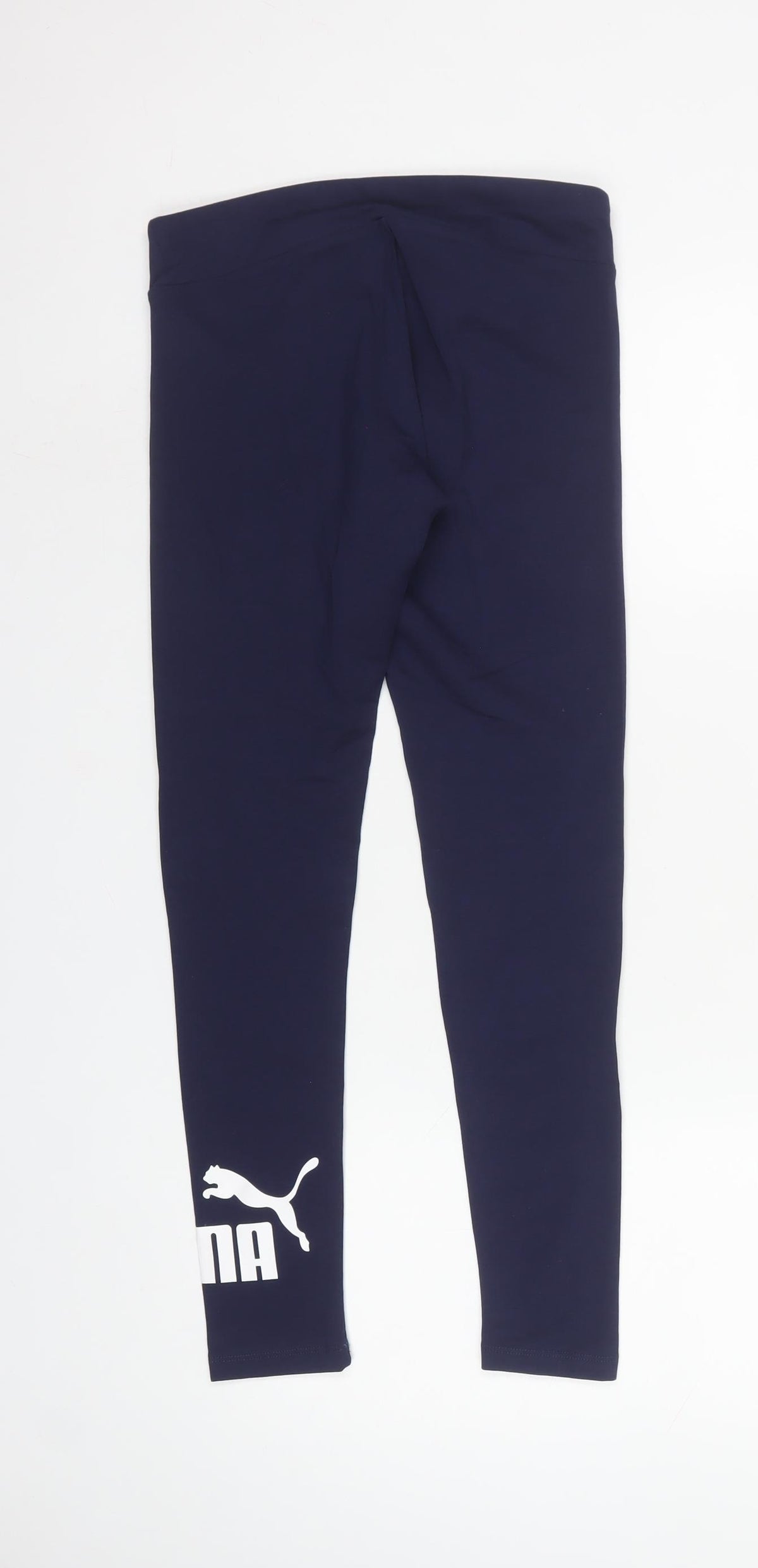 Puma Women Blue S Logo Cotton Stretch Leggings Activewear