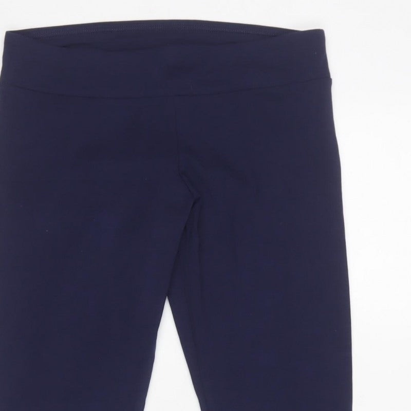 Puma Women Blue S Logo Cotton Stretch Leggings Activewear