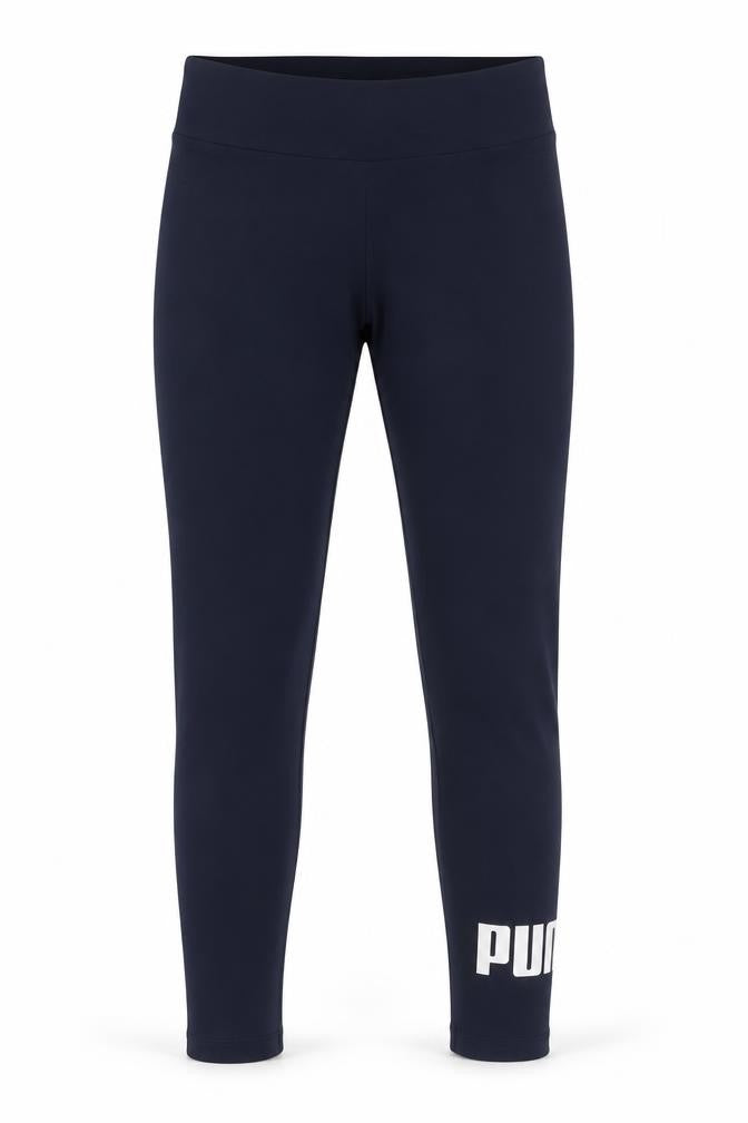 Puma Women Blue S Logo Cotton Stretch Leggings Activewear