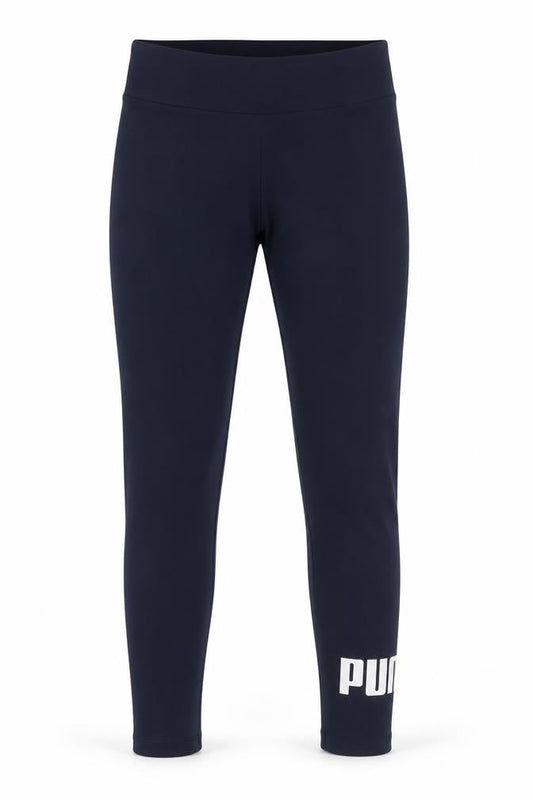 Puma Women Blue S Logo Cotton Stretch Leggings Activewear
