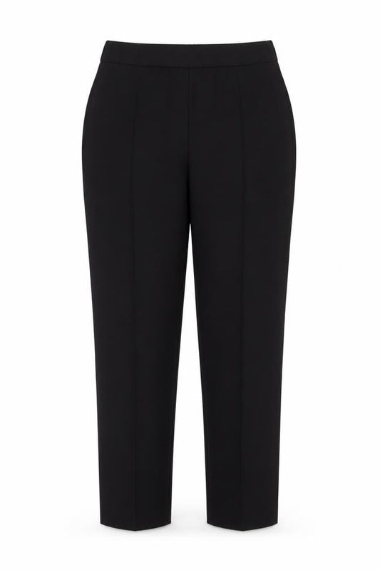 M&S Women's Black UK 12 Short Straight Leg Elastic Waist Trousers