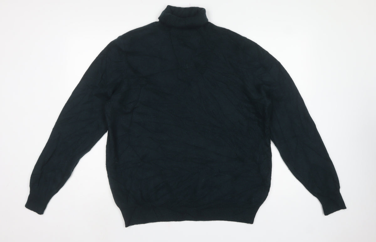 M&S Autograph Mens Green L Pure Cashmere Roll Neck Pullover Jumper