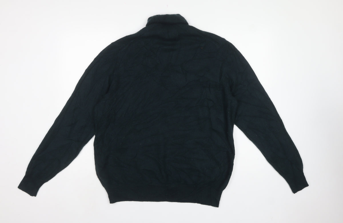 M&S Autograph Mens Green L Pure Cashmere Roll Neck Pullover Jumper