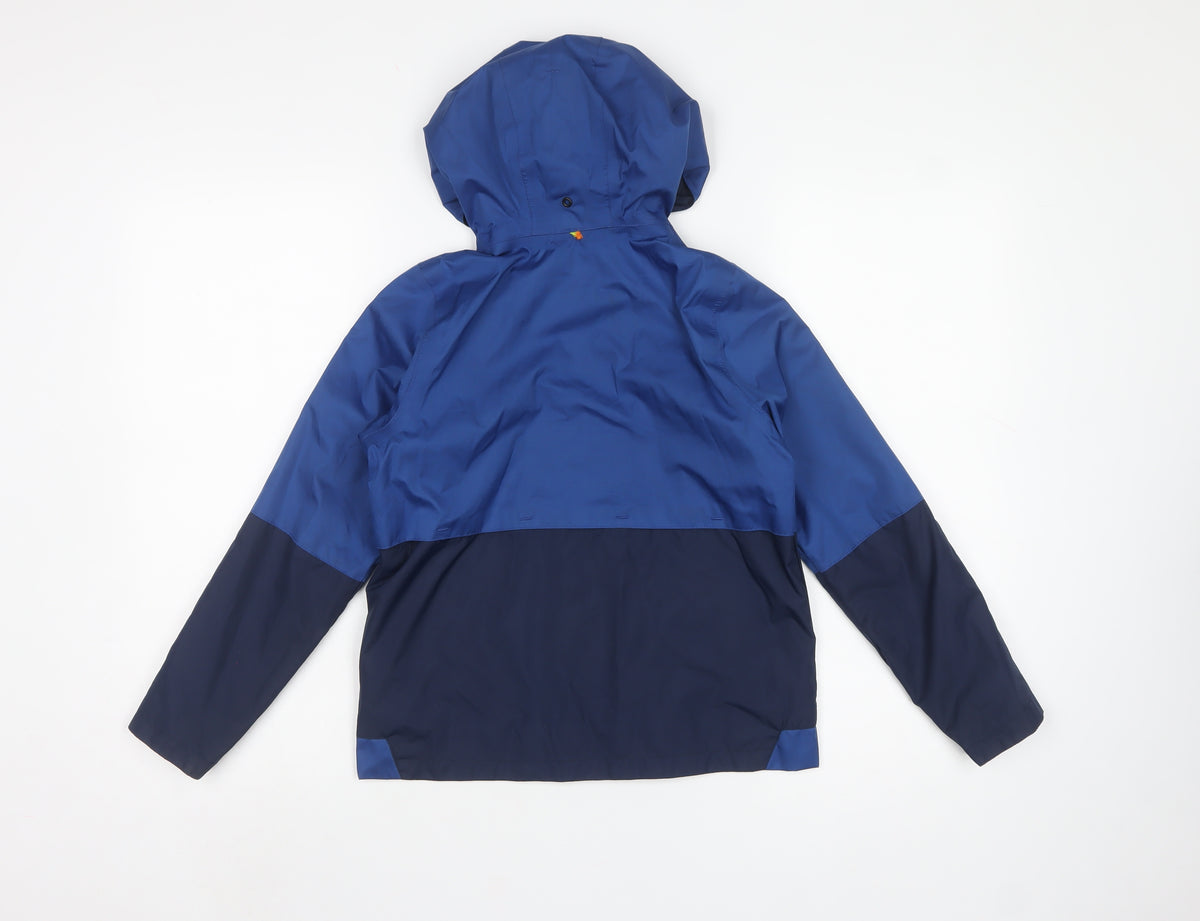 Quechua Boys Blue 10 Years Hooded Colourblock Windbreaker Jacket
