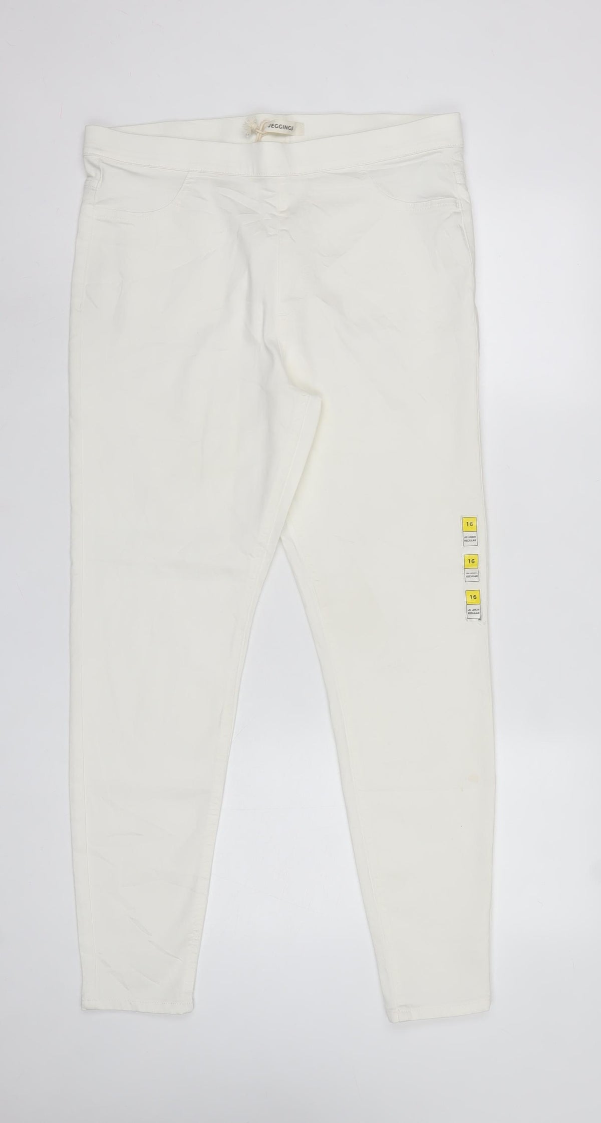 M&S Women’s Ivory Jeggings Size 16 Regular Stretch Slim Jeans