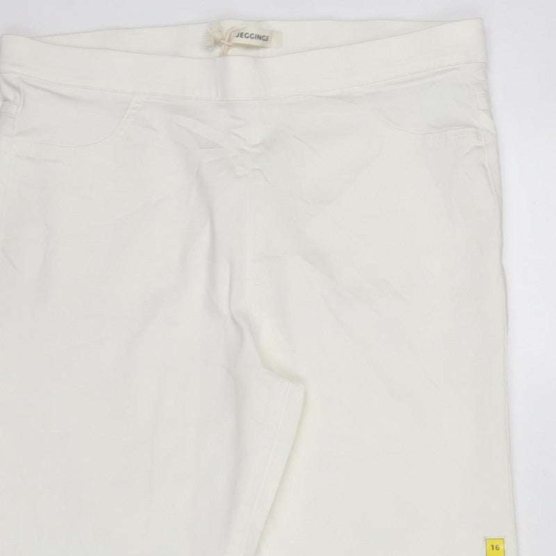 M&S Women’s Ivory Jeggings Size 16 Regular Stretch Slim Jeans