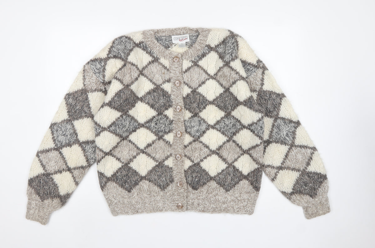 Concepts by Claiborne Women Multicoloured S Argyle Knit Cardigan
