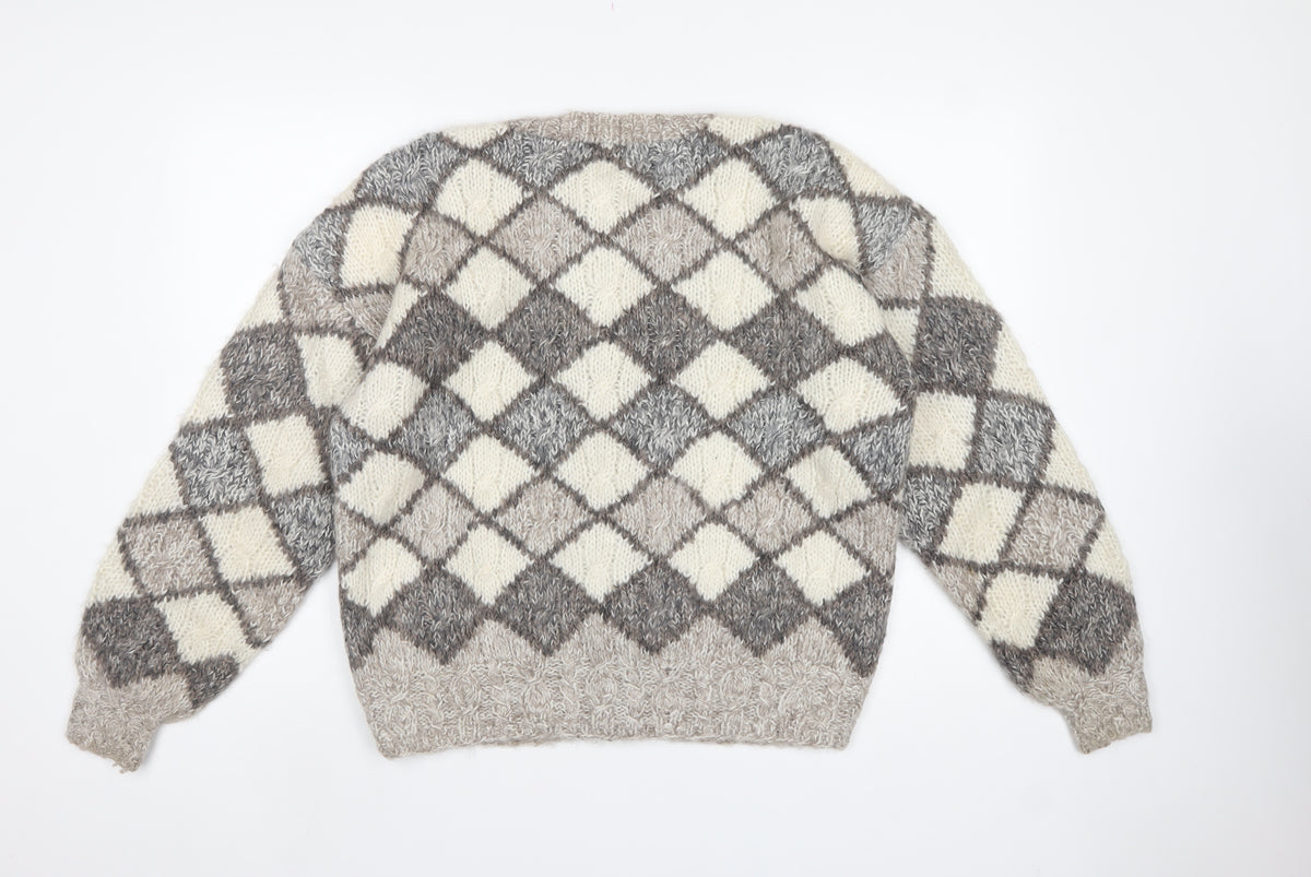 Concepts by Claiborne Women Multicoloured S Argyle Knit Cardigan