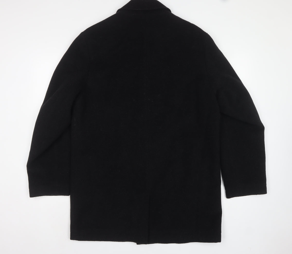 Next Men’s Black M Wool Cashmere Blend Long Overcoat