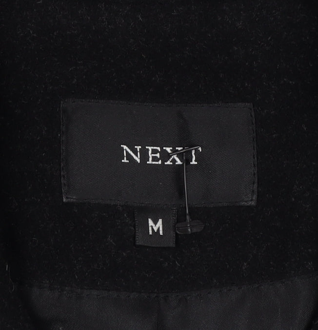 Next Men’s Black M Wool Cashmere Blend Long Overcoat