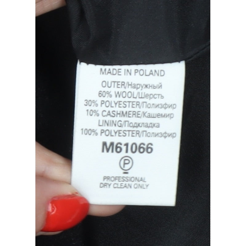 Next Men’s Black M Wool Cashmere Blend Long Overcoat
