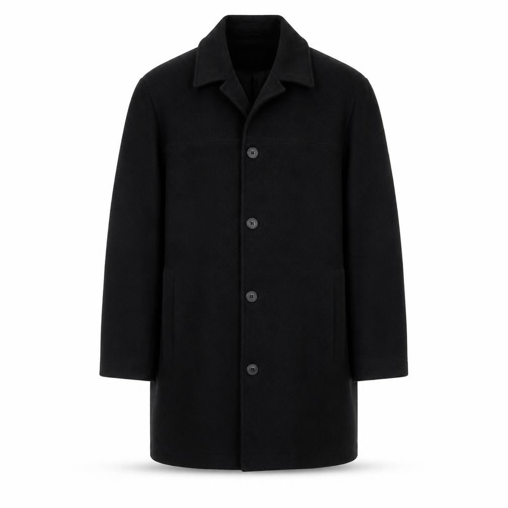 Next Men’s Black M Wool Cashmere Blend Long Overcoat
