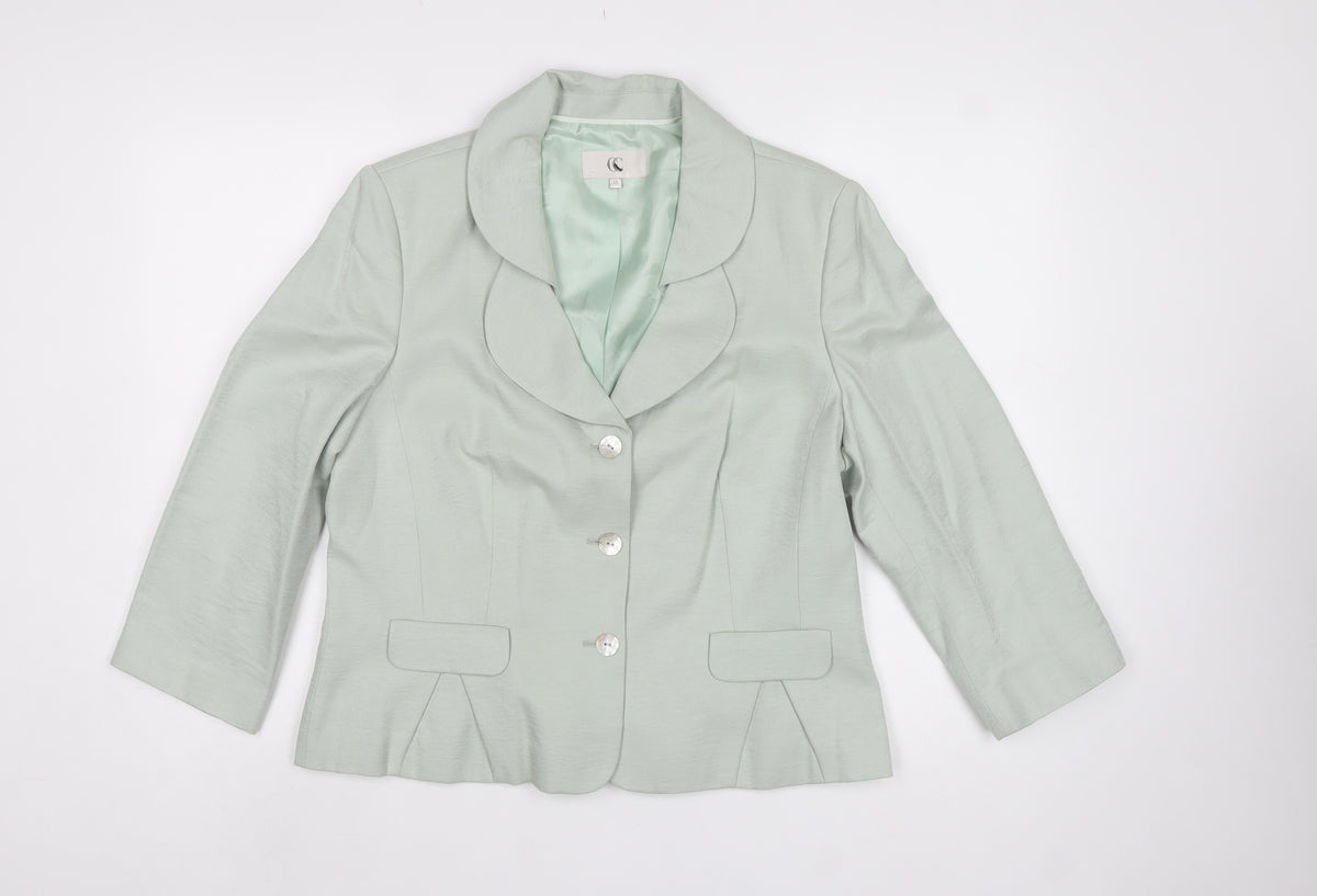 CC Women’s Mint Green Size 14 Tailored Shawl Collar Blazer