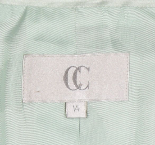 CC Women’s Mint Green Size 14 Tailored Shawl Collar Blazer