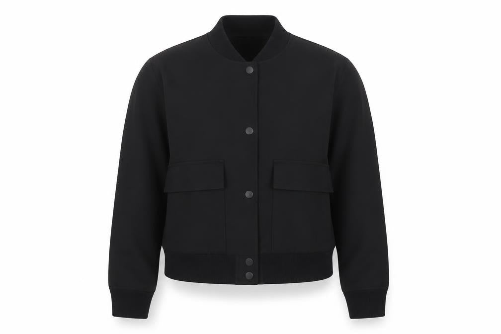 Threadbare Women’s Black UK 12 Bomber Jacket Snap Front Lined