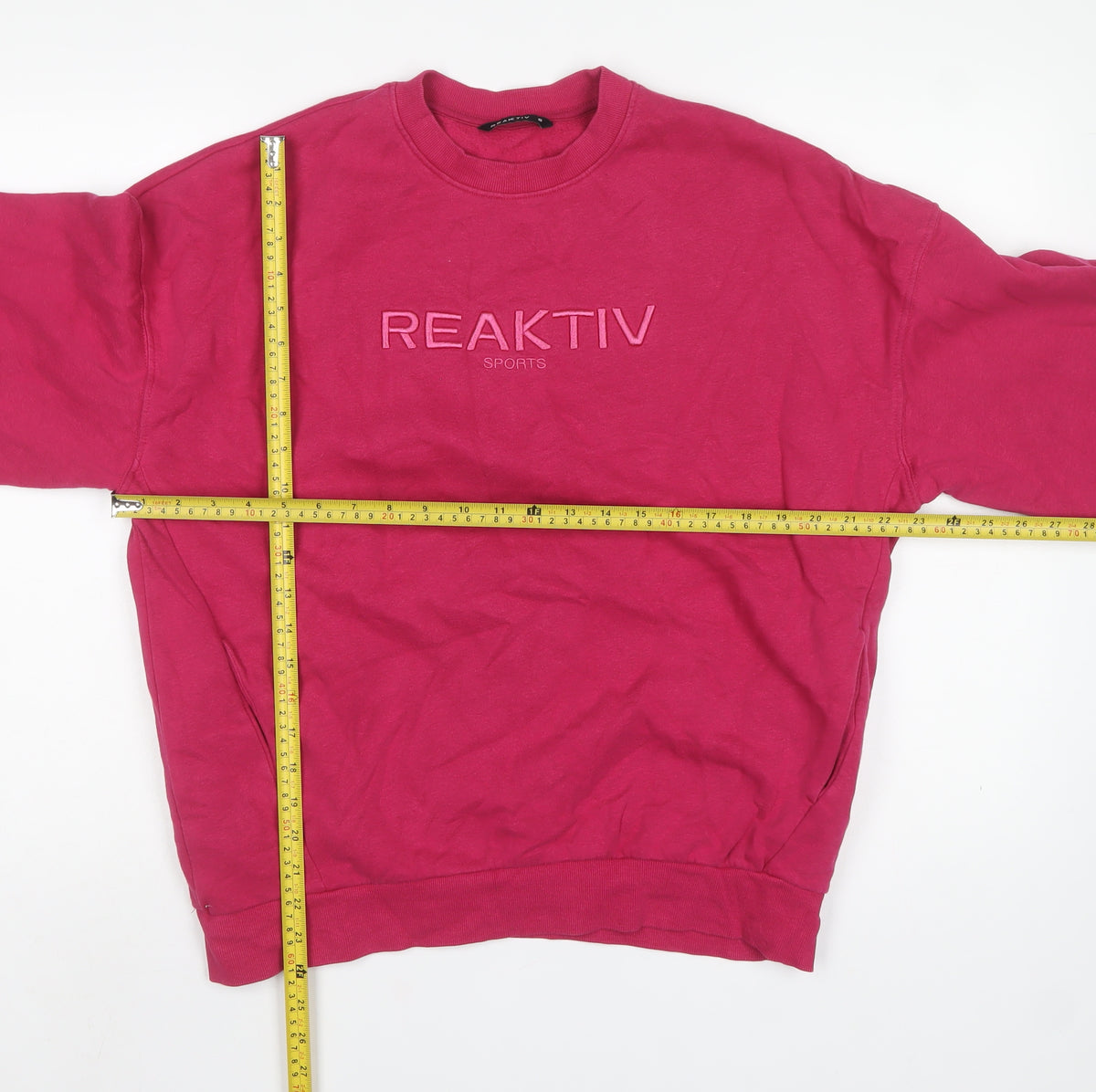 Reaktiv Women’s Pink S Pullover Sweatshirt Logo Crew Neck