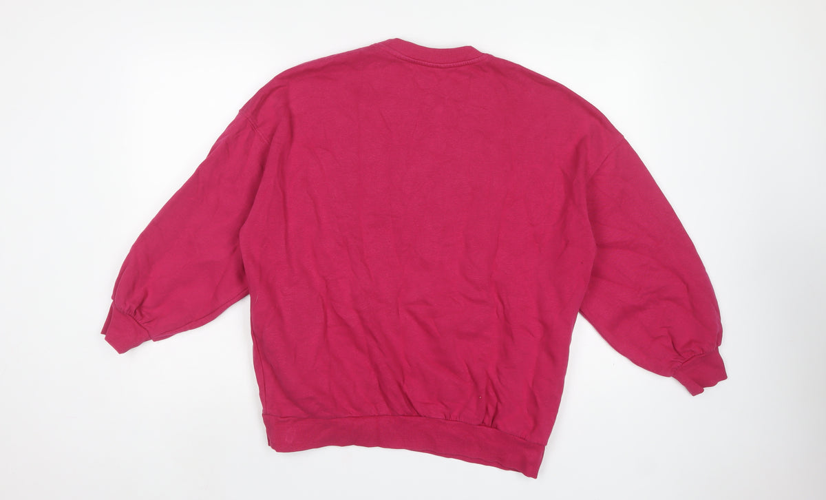 Reaktiv Women’s Pink S Pullover Sweatshirt Logo Crew Neck