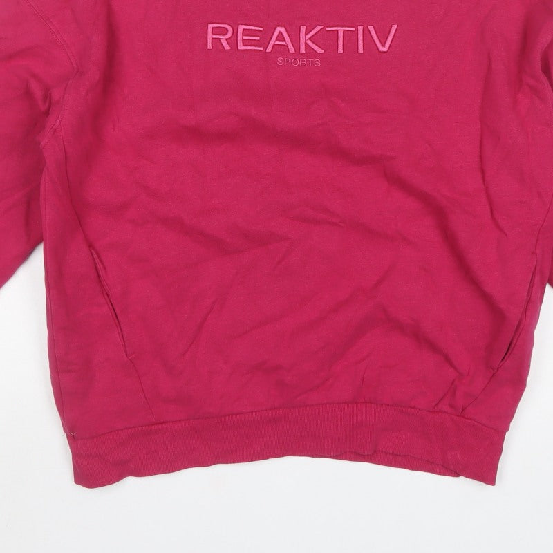 Reaktiv Women’s Pink S Pullover Sweatshirt Logo Crew Neck