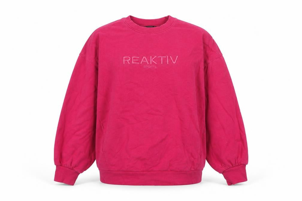 Reaktiv Women’s Pink S Pullover Sweatshirt Logo Crew Neck