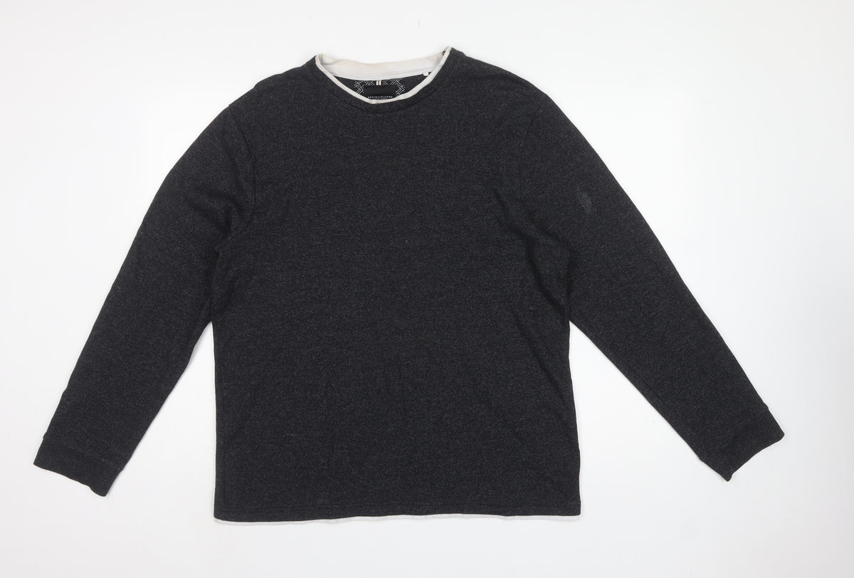 Denim & Flower Men’s Black XL Pullover Crew Neck Sweatshirt
