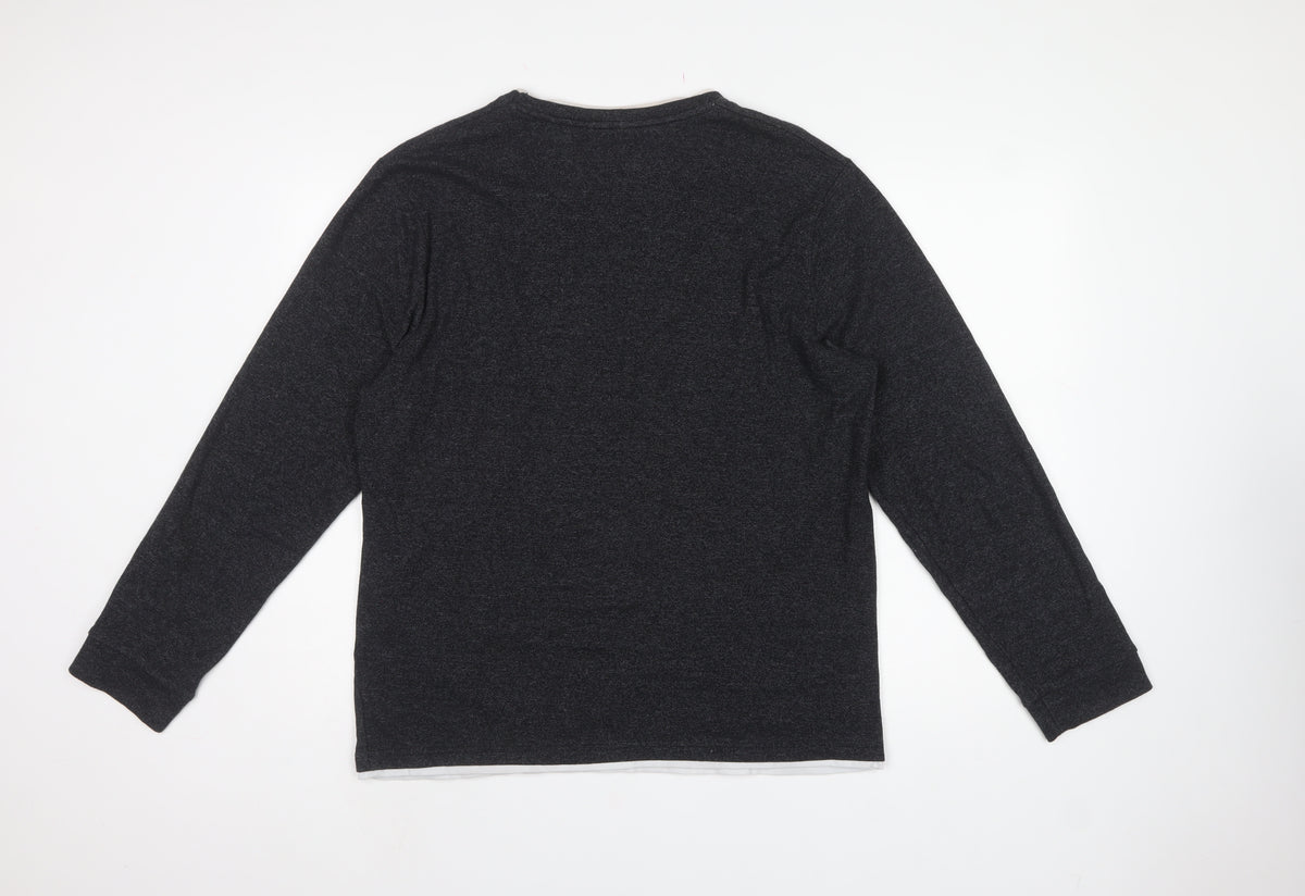 Denim & Flower Men’s Black XL Pullover Crew Neck Sweatshirt