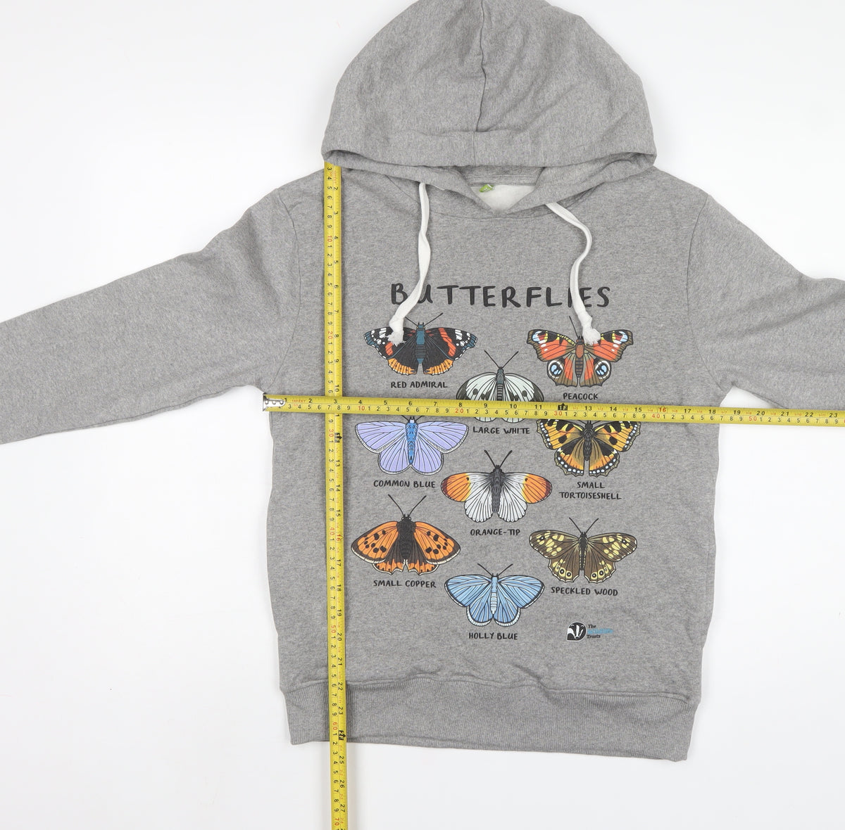 Teemill Women Grey Size 12 Butterfly Graphic Pullover Hoodie