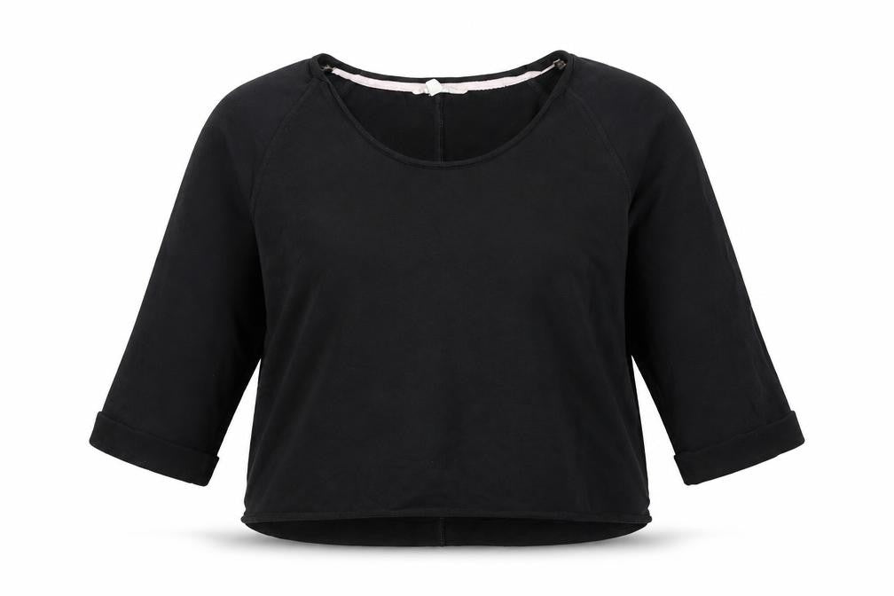M&S Per Una Women Black L Cotton Drawstring Cowl Neck Sweatshirt